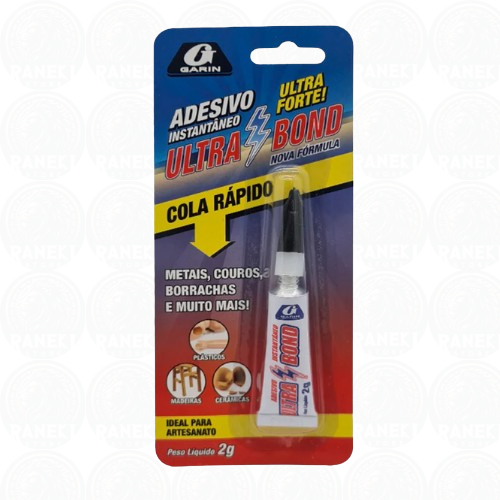 Adesivo instantâneo cola rápido ultra bond 2g super cola - garin cola instantanea super bonder