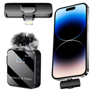 H'maston MK13/14 Microfone De Lapela Sem Fio Entrada Lighting e Tipo-C Para iPhone 11 Ao 16 Pro Max em Oferta na Shopee