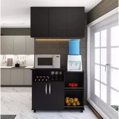 Kit Armário Suspenso 3 Portas + Balcão Multiuso Cozinha