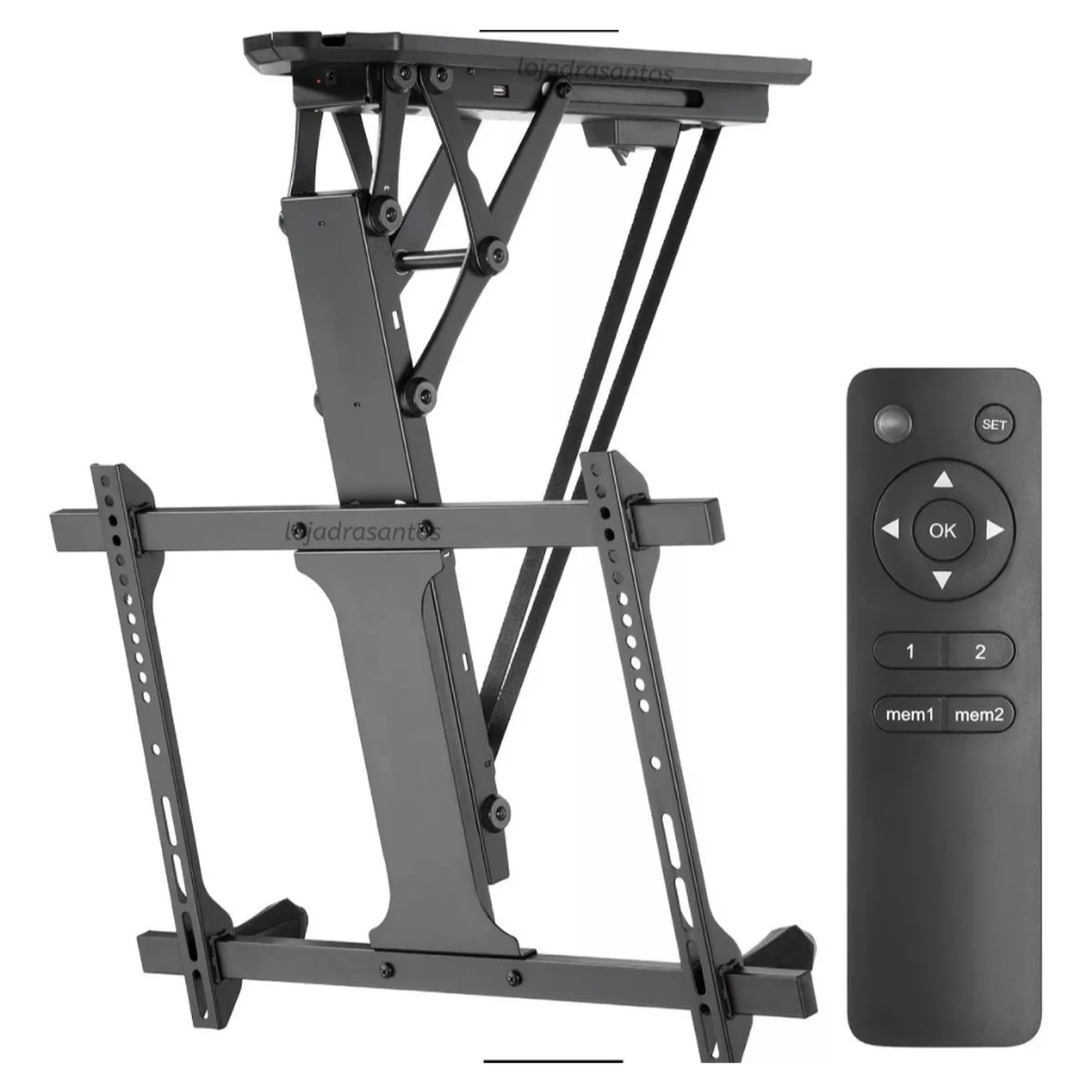Suporte Motorizado de Teto para TV / Monitor de 32" a 70" Até 35kg PLMSTM01A Preto Articulado com NF