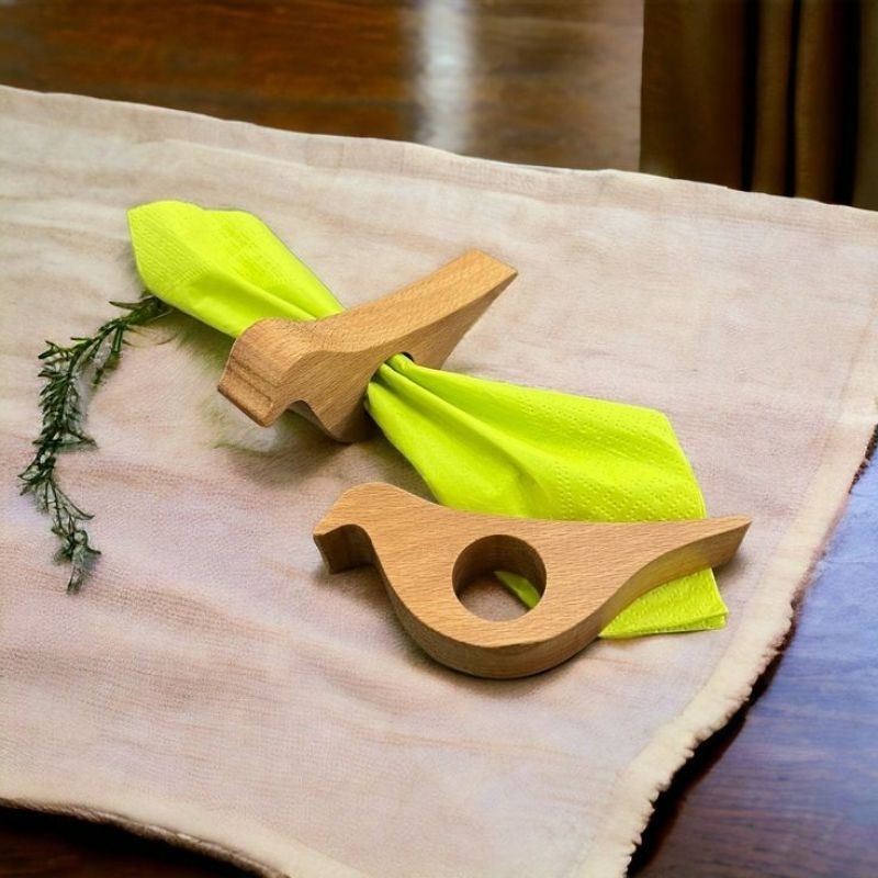 kit com 6 Porta guardanapo de passarinho mesa posta decoração para mesa