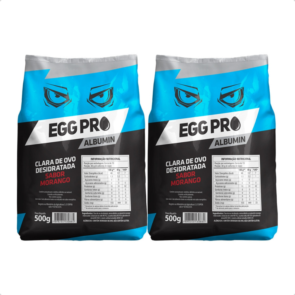 Kit 2 Unid Albumina Desidratada Morango Para Atletas Ganho de Massa Proteína Pura em Oferta na Shopee