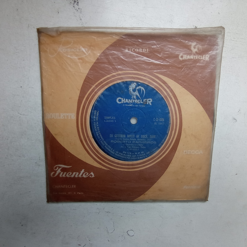 Compacto / Vinil - Roberto Barreiros - Eu Gostava Muito De Você - 1967