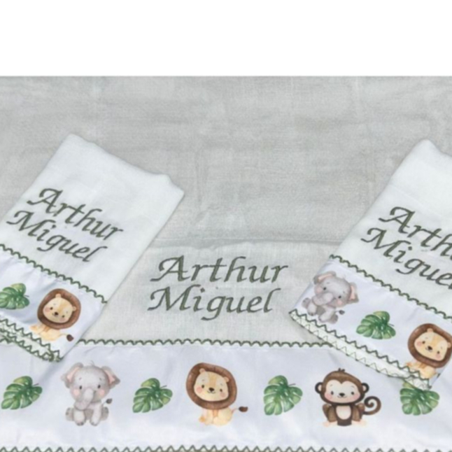 Kit C/3 Peças De Fralda Personalizada Com 2 Boca Babete E 1 Ombro Barra Sublimada Enxoval Bebê