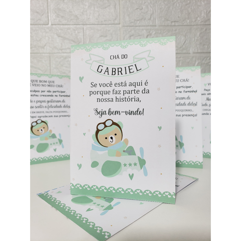 Centro de mesa agradecimento personalizado enfeite de mesa ursinho aviador - urso verde chá de bebê - chá fraldas menino