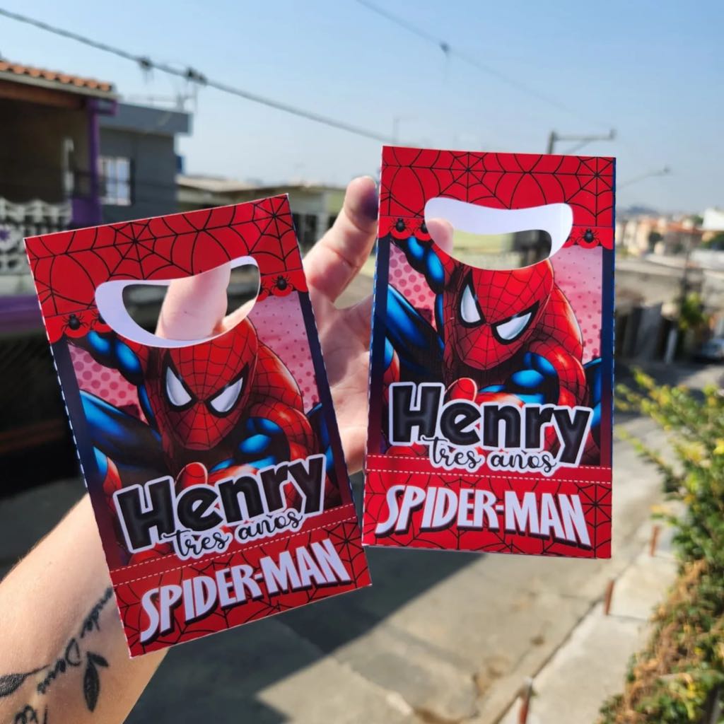 Sacolinha Personalizada Lembrancinha Para Aniversario Homem Aranha