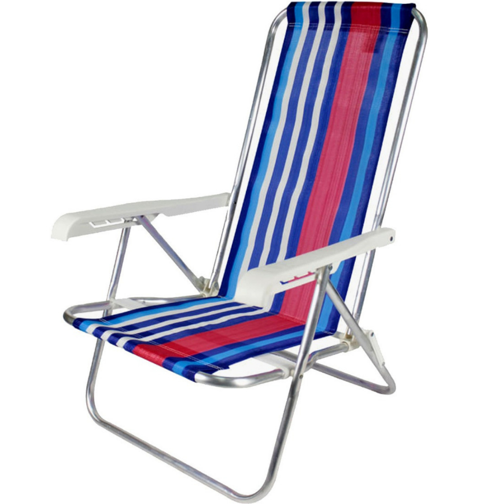 Cadeira de Praia Alumínio Reclinável 4 Posições 100kg Mor - Home & Living