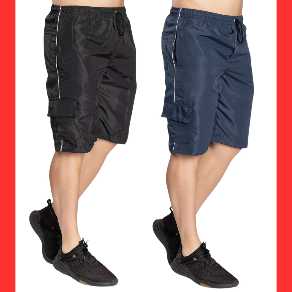 Kit 2 Bermuda tactel cargo esportivo plus size nobre G2 veste até tamanho grande 54 short reforçado academia com bolsos