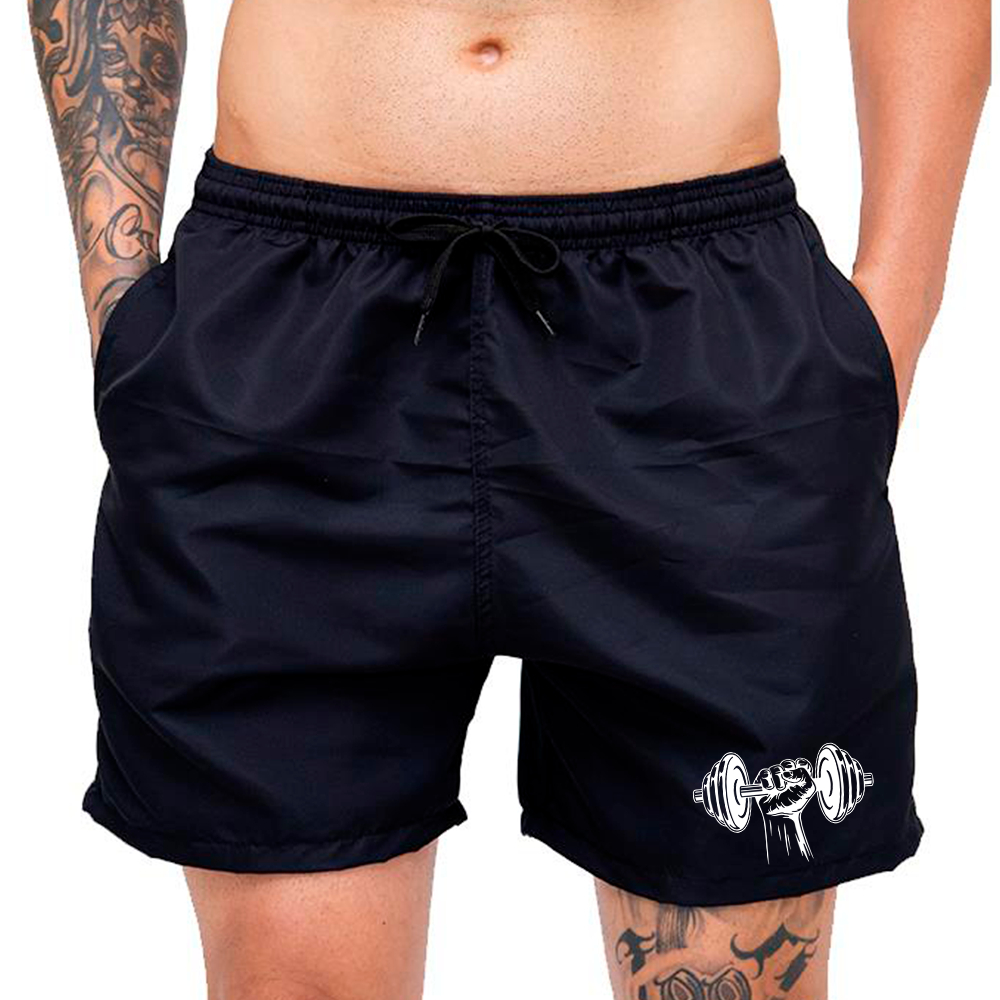 Calção Preto  Academia Tactel Esportivo Força Musculação