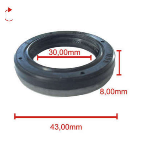 Retentor Virabrequim Dianteiro Mtr Tempra 2.0 8v16v 4cil 92/99 30mm 43mm 8mm  30x43x8