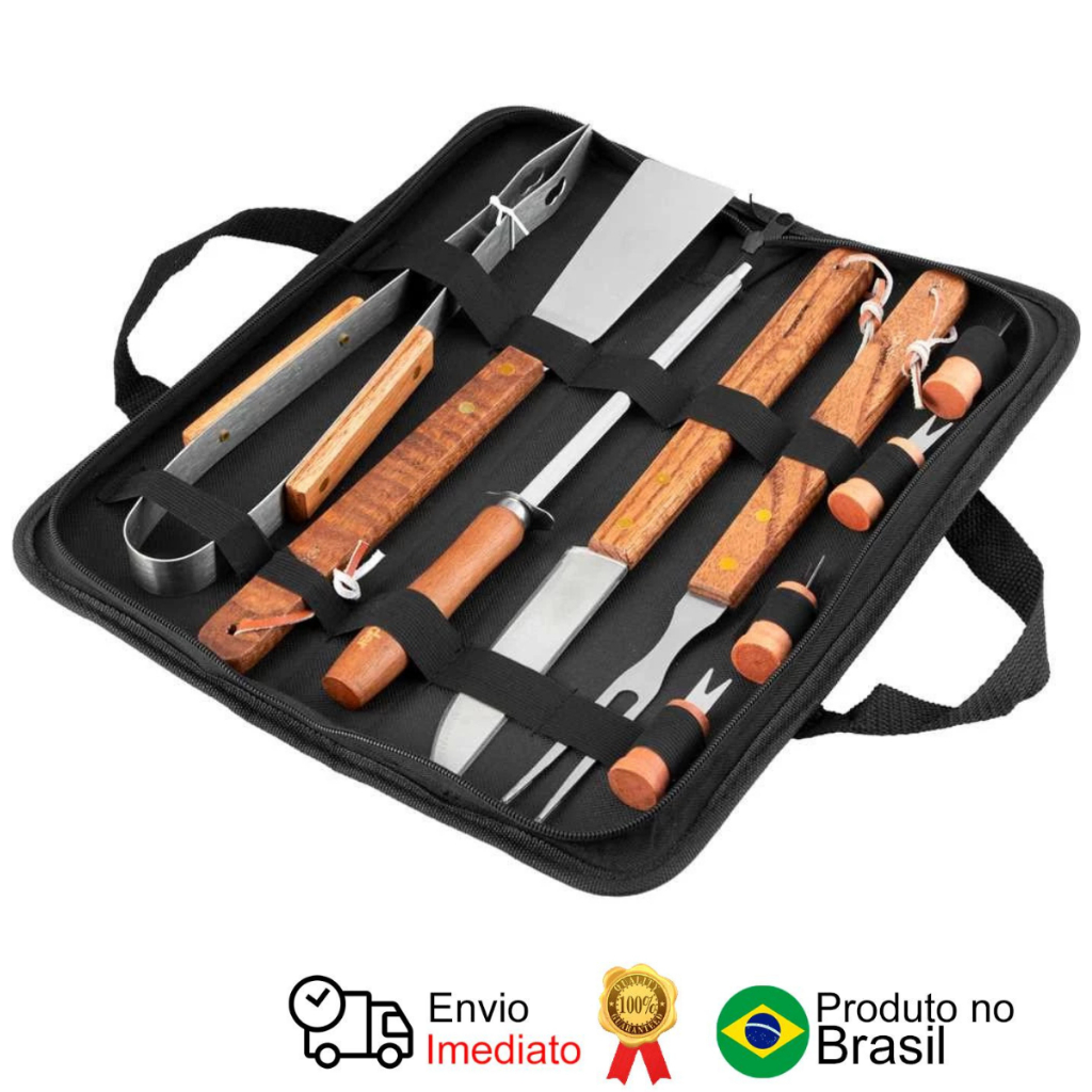 Kit Churrasco Churras Completo em Aço Inox com 10 Peças Vonder em Oferta na Shopee