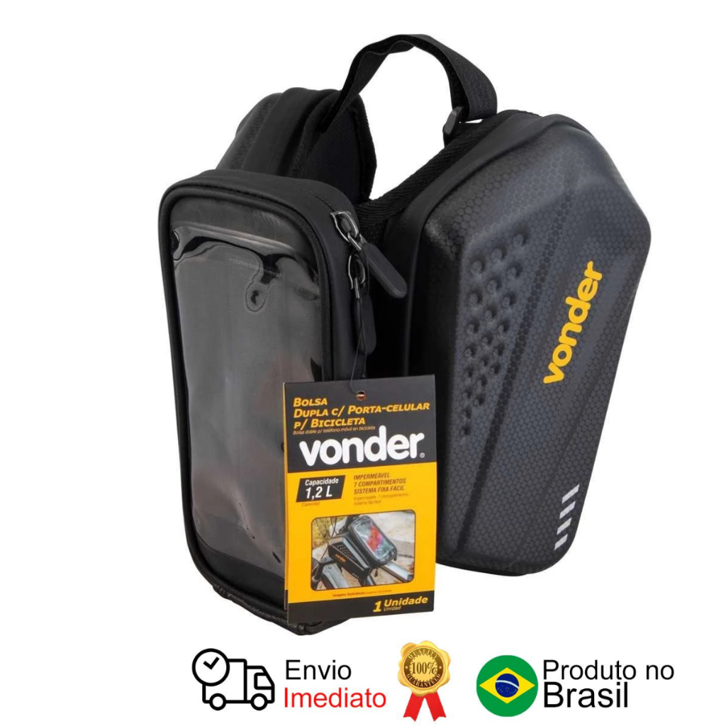 Bolsa Dupla Com Porta Celular Para Bicicleta - Vonder em Oferta na Shopee