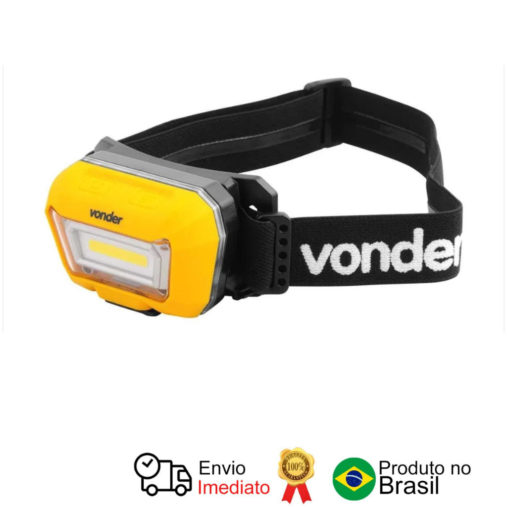 Lanterna de Cabeça Recarregável Led Cob Lcv300 Vonder