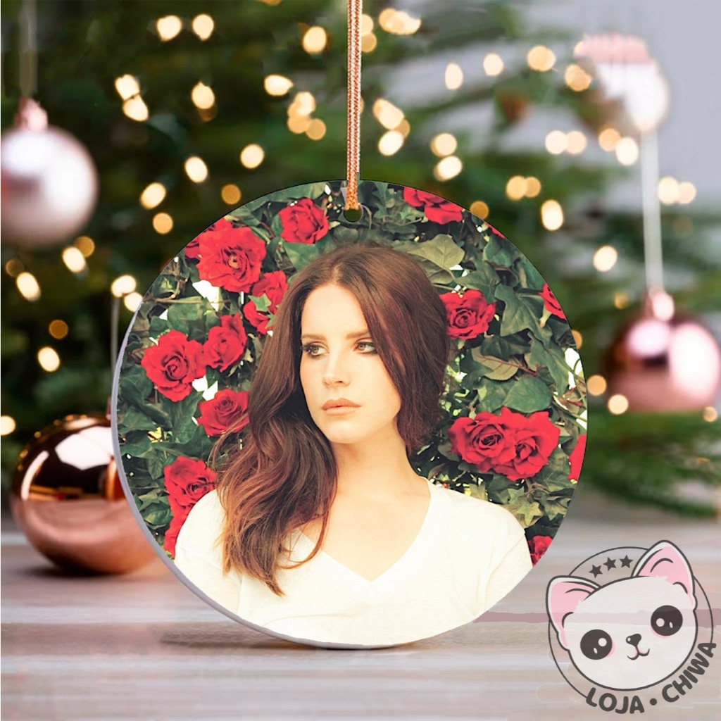 Enfeite de Natal  Lana del Rey Ultraviolence  Merry Christmas Ornamento Festas em Madeira