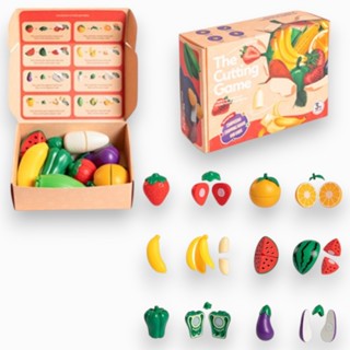 Brinquedo Montessori Frutas E Legumes De Cortar Ensina Comer Com Velcro em Oferta na Shopee