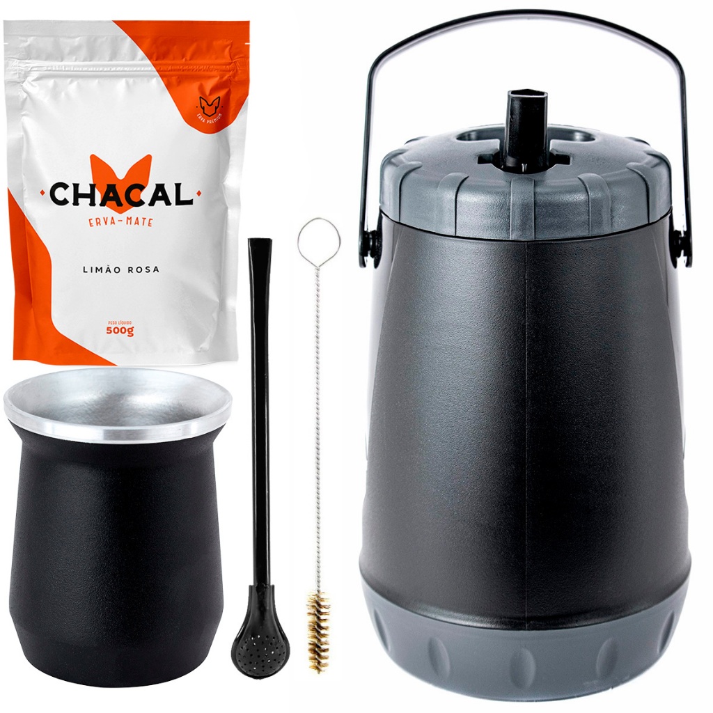 Kit Tereré Garrafa 2,5L Térmica Copo Cuia Bomba Epoxi Erva