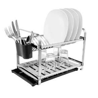 Escorredor Secador Montado De Louça 2 Andares Em Aço Inox 16 Pratos E Bandeja Coletora em Oferta na Shopee
