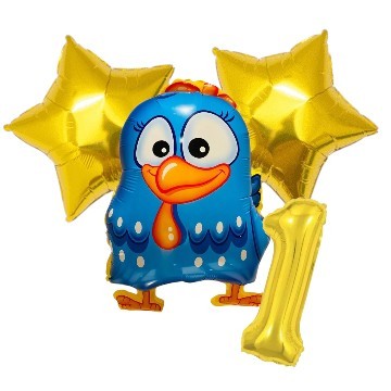 Kit Com 04 Balões Metalizados Galinha Pintadinha - Festa de Aniversário da Galinha Pintadinha