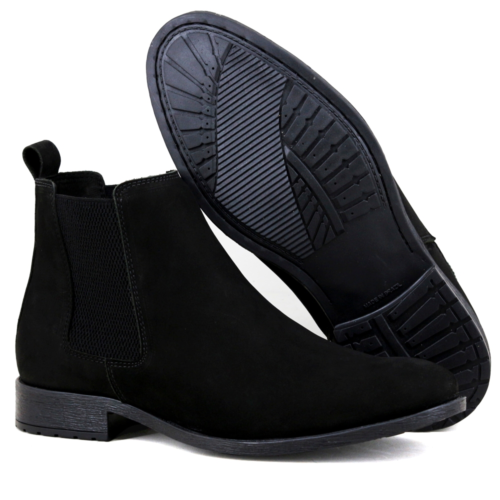 Botina Chelsea Escrete Couro Tradicional Classica Bota Macia