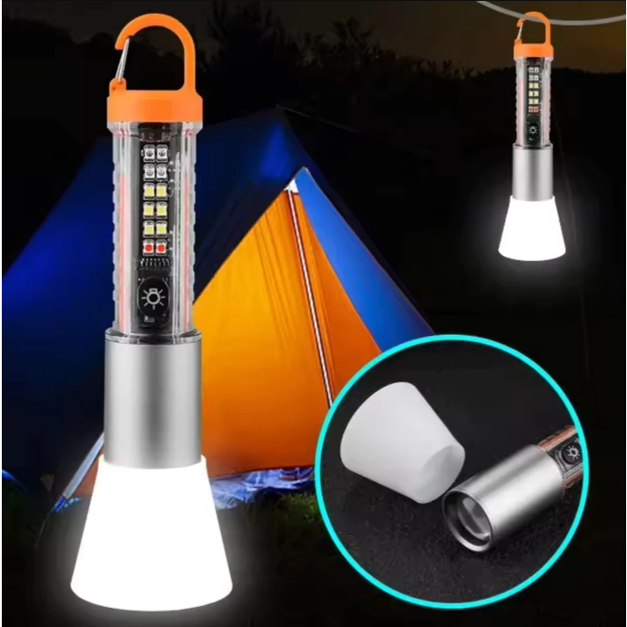 Lanterna LED tática recarregável Zoom Camping Lanterna portátil