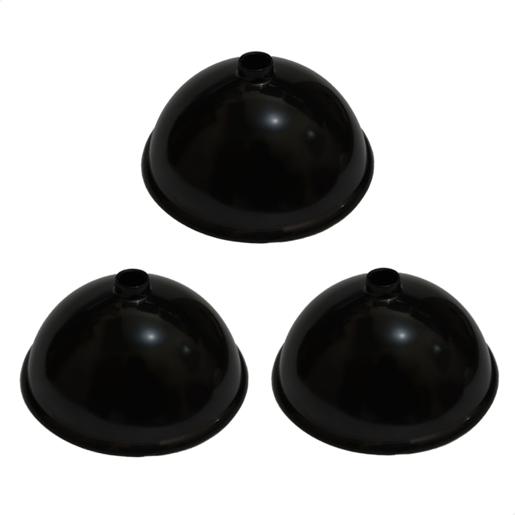Kit 3 Canoplas Superior Ventilador de teto Venti Delta Ventisol preto jogo conjunto acabamento