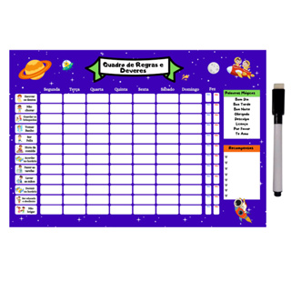 Quadro De Rotina Infantil De Parede Atividade Para Incentivo em Oferta na Shopee