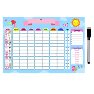 Quadro De Rotina Infantil De Parede Atividade Para Incentivo em Oferta na Shopee