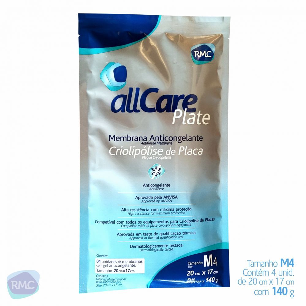 Manta Membrana de Placa All Care Plate Crio Anticongelante Criolipólise M4 (4un) 20x17cm  RMC