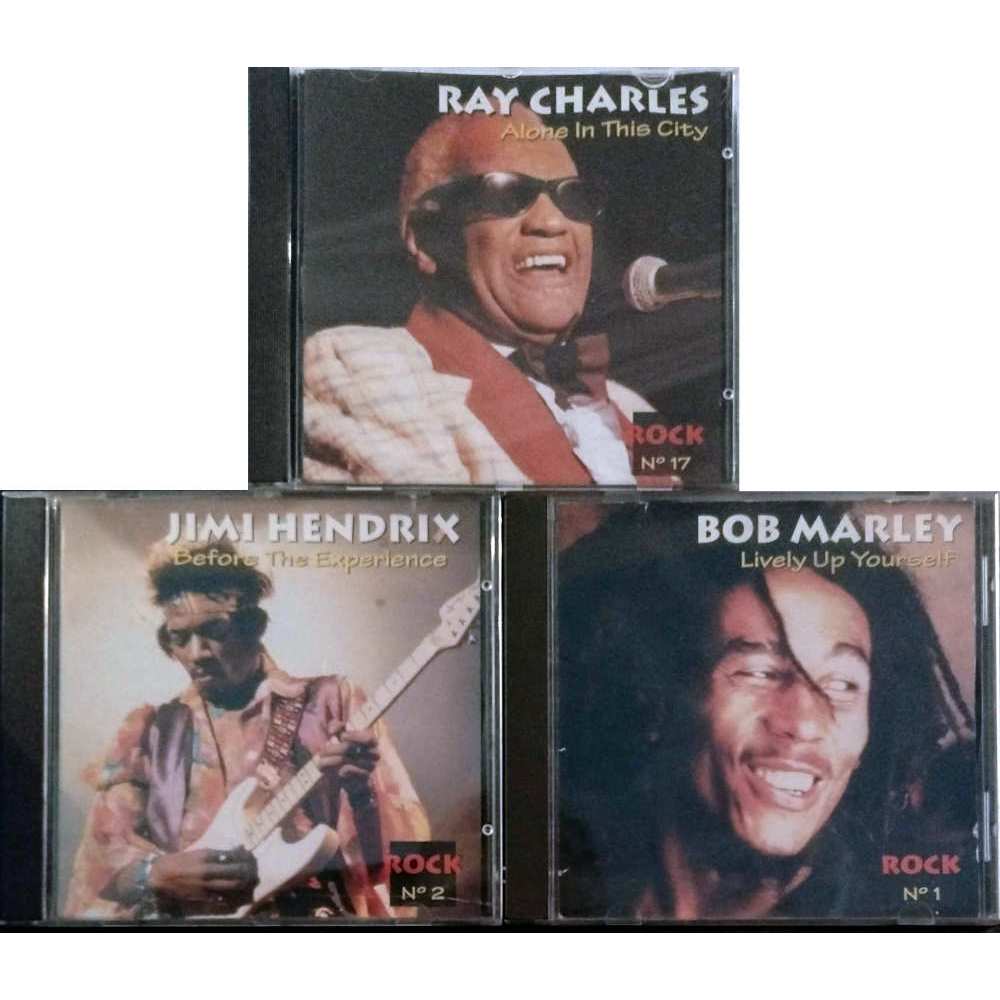 3 CDs Bob Marley Rock 1 + Jimi Hendrix Rock 2 + Ray Charles Rock 17