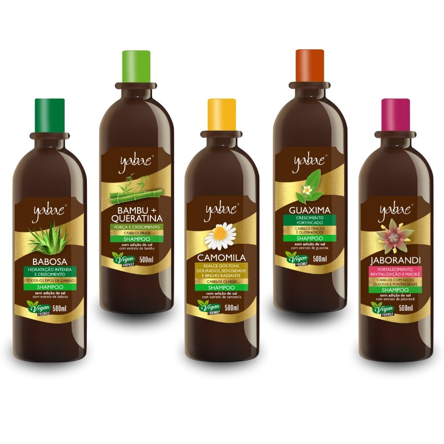 Shampoo Camomila, Babosa, Bambu, Guaxima e Jaborandi 500ml -  Yabae em Oferta na Shopee
