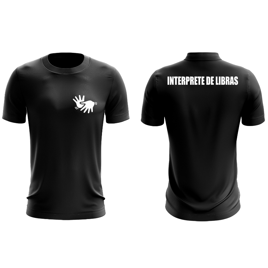 Camiseta Interprete de Libras Camisa masculina e feminina Logo Uniforme Profissional Empresa Fardamento Farda