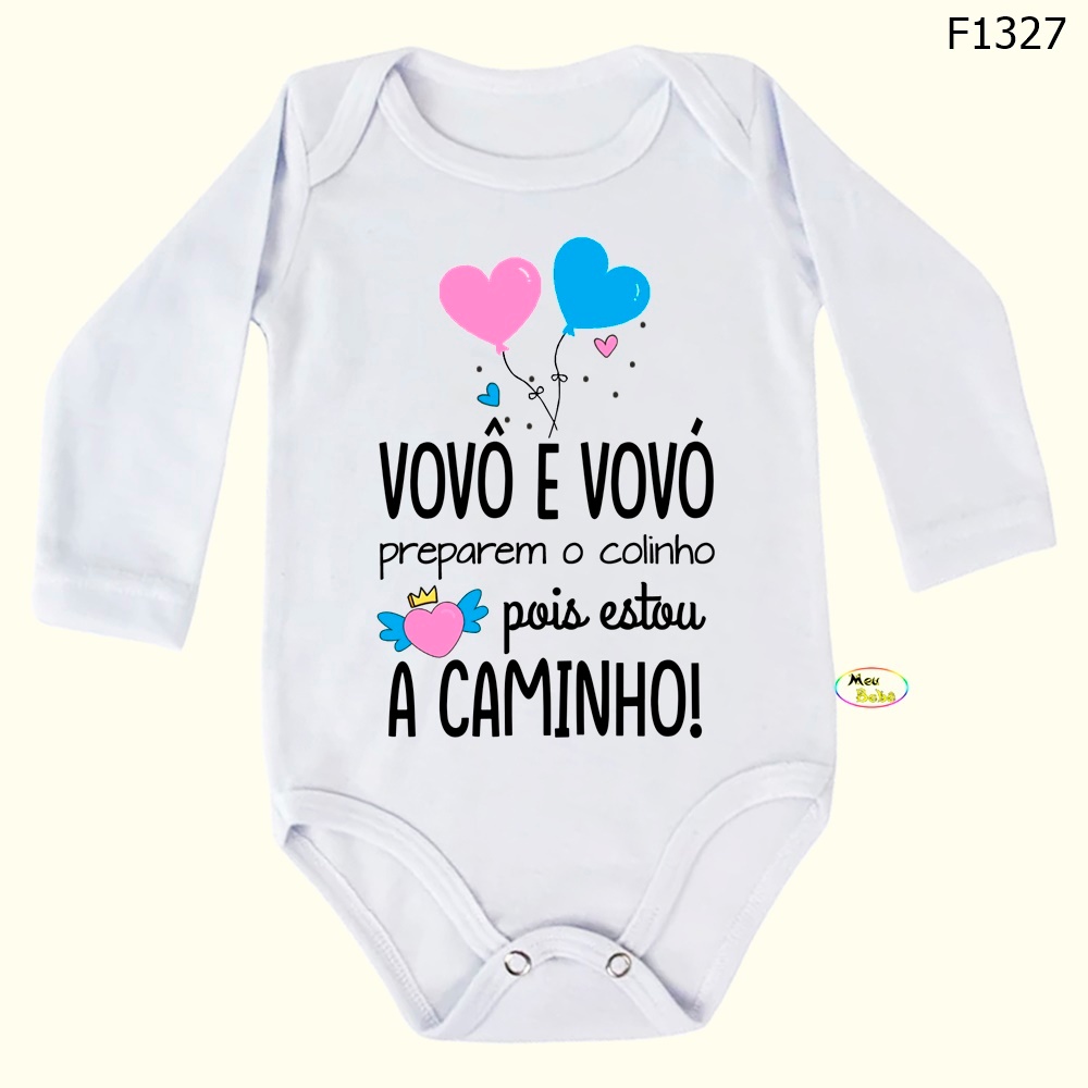 Body Bebê Frases Vovô e Vovó preparem o colinho pois estou a caminho SF1327 — imagem 2 de 2