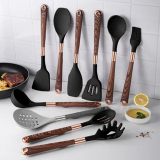 Kit De Talheres Silicone Belmont Preto 10 Peças Grande Moderno Luxo em Oferta na Shopee