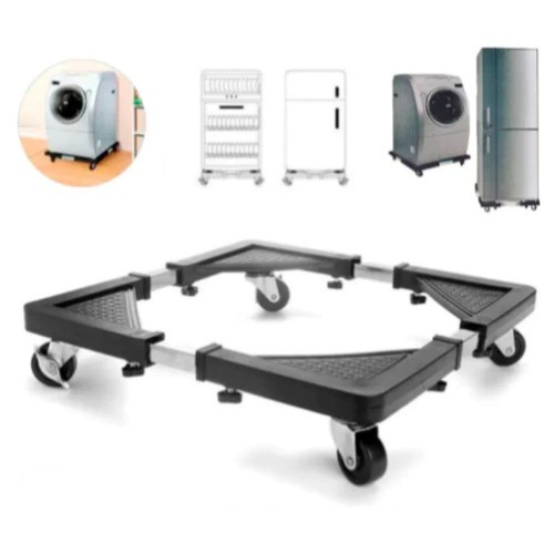 Suporte De Geladeira / Maquina De Lavar E Fogão Inox Com Rodinhas Grande Envio Imediato em Oferta na Shopee