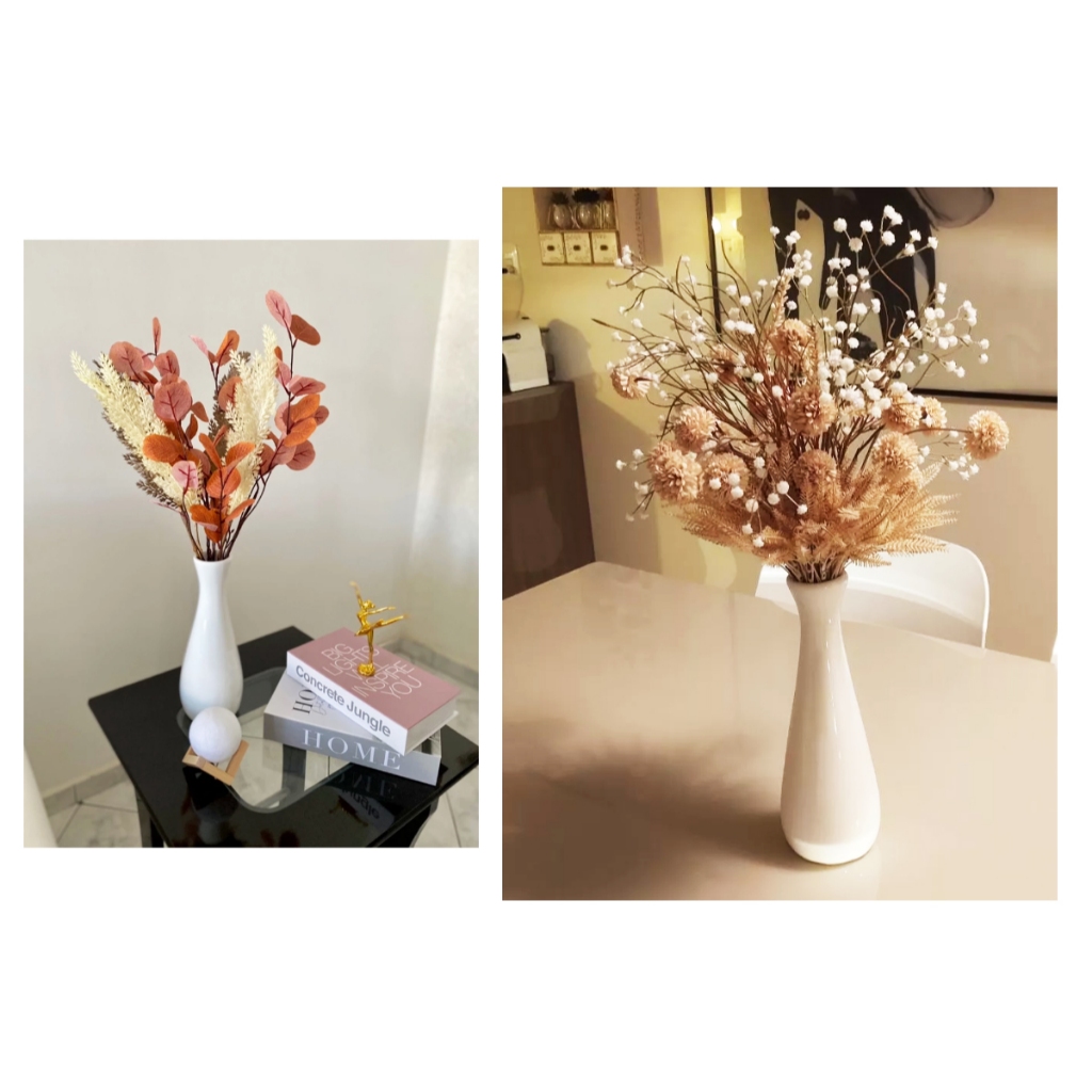 Vaso Líbano Decorativo Branco Cerâmica Decoração Sala