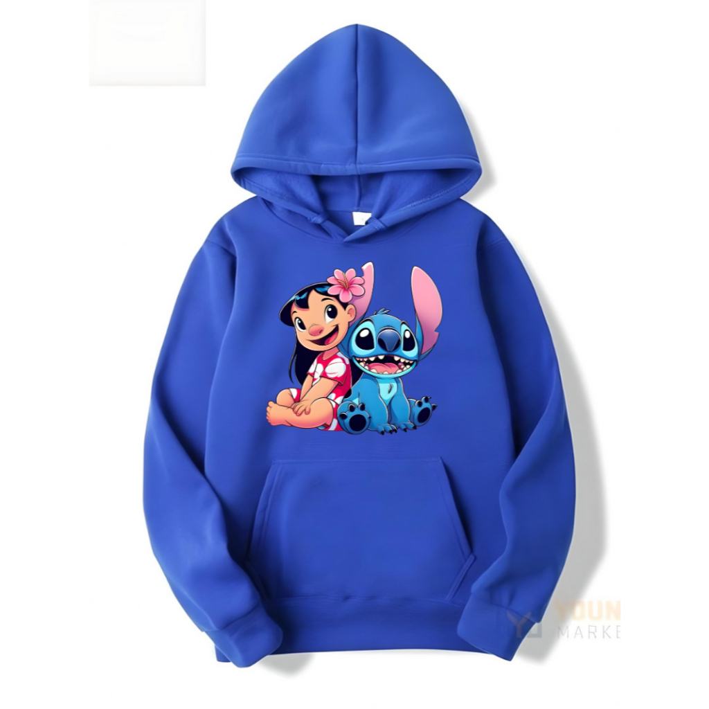 Moletom Lilo & Stitch Infantil 06 ao 16 Blusa Canguru Desenho Game Jogos Blusa Masculina e Feminina Unissex Kids