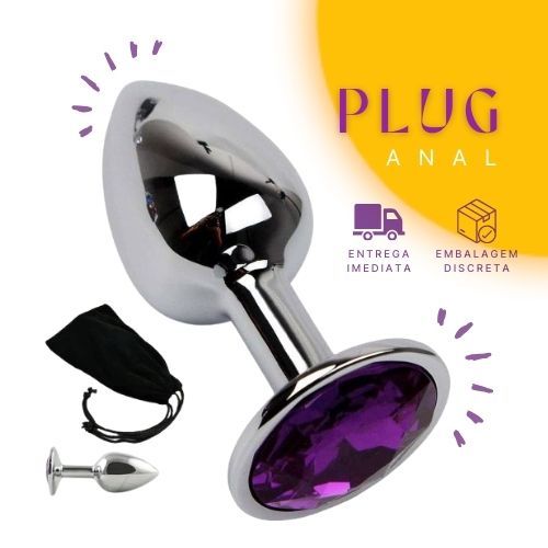 Plug Anal P M G em Aço com Detalha de Joia em Oferta na Shopee