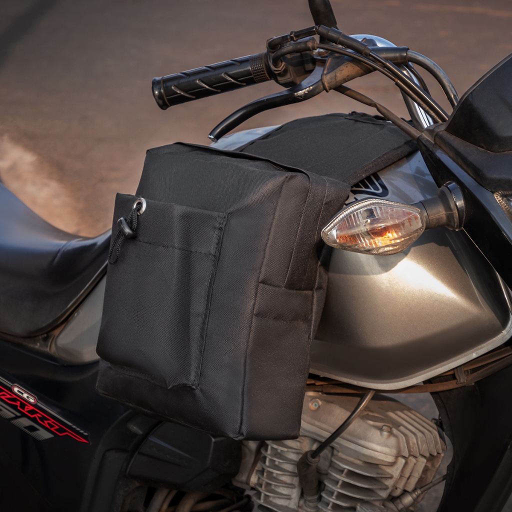 Bolsa Aforge Universal Cg 150Tanque de Moto E Quadriciclo Lateral 5,5 Lt Reforçado Novidade