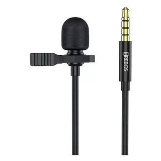 Microfone Externo de Lapela HD com Entrada P2 e cabo de 1,5m