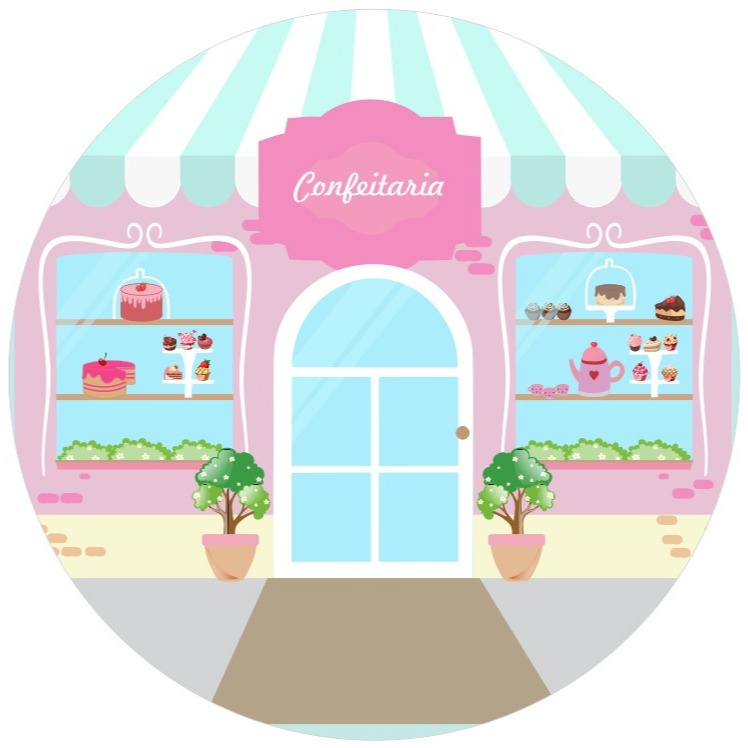 Painel Decorativo Confeitaria 50 cm – Tema Doces e Bolos