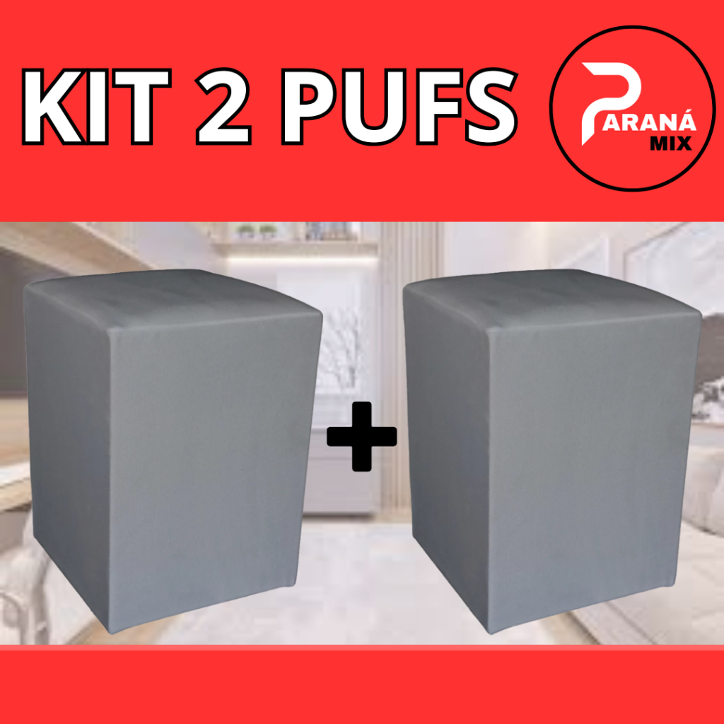 kit 2 unidades puff decorativo multiuso super fofo para sala