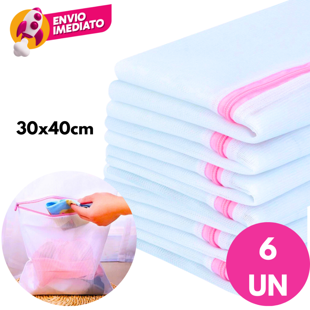 Kit Saco Lava Roupas Intimas Delicadas Saquinhos Com Ziper Proteção E Organização C/03, 05...