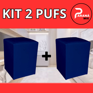 2 Puff banqueta multiuso sala cubo fofo todo revestido em Oferta na Shopee