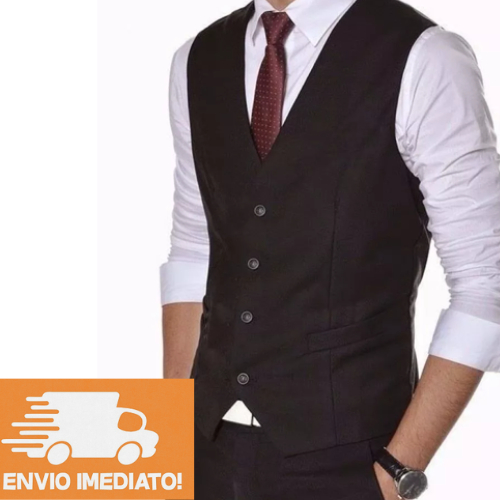 Colete Masculino Social Slim Fit Com Fivela Para Regulagem