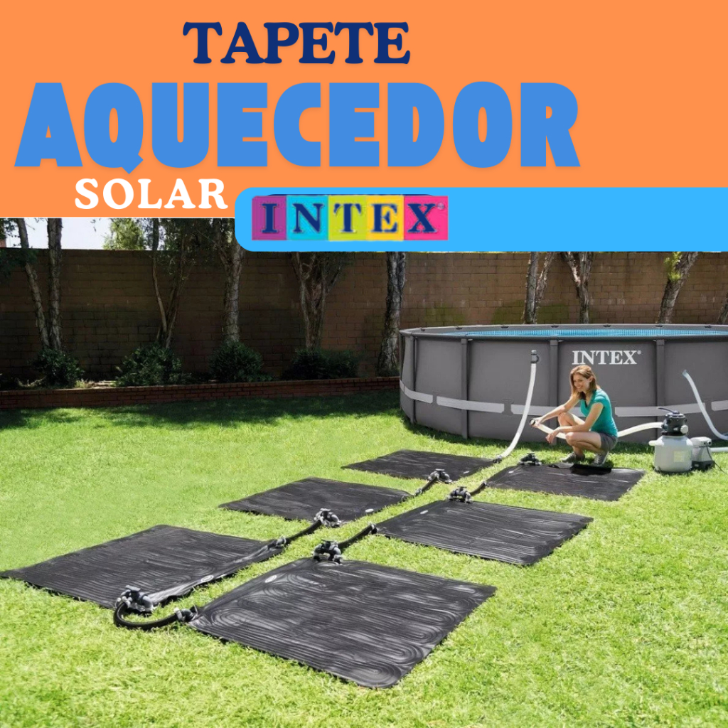 AQUECEDOR DE PISCINA INFLÁVEL OU ARMAÇÃO MAT TAPETE AQUECEDOR SOLAR INTEX 120 X 120CM - TAPETE SOLAR