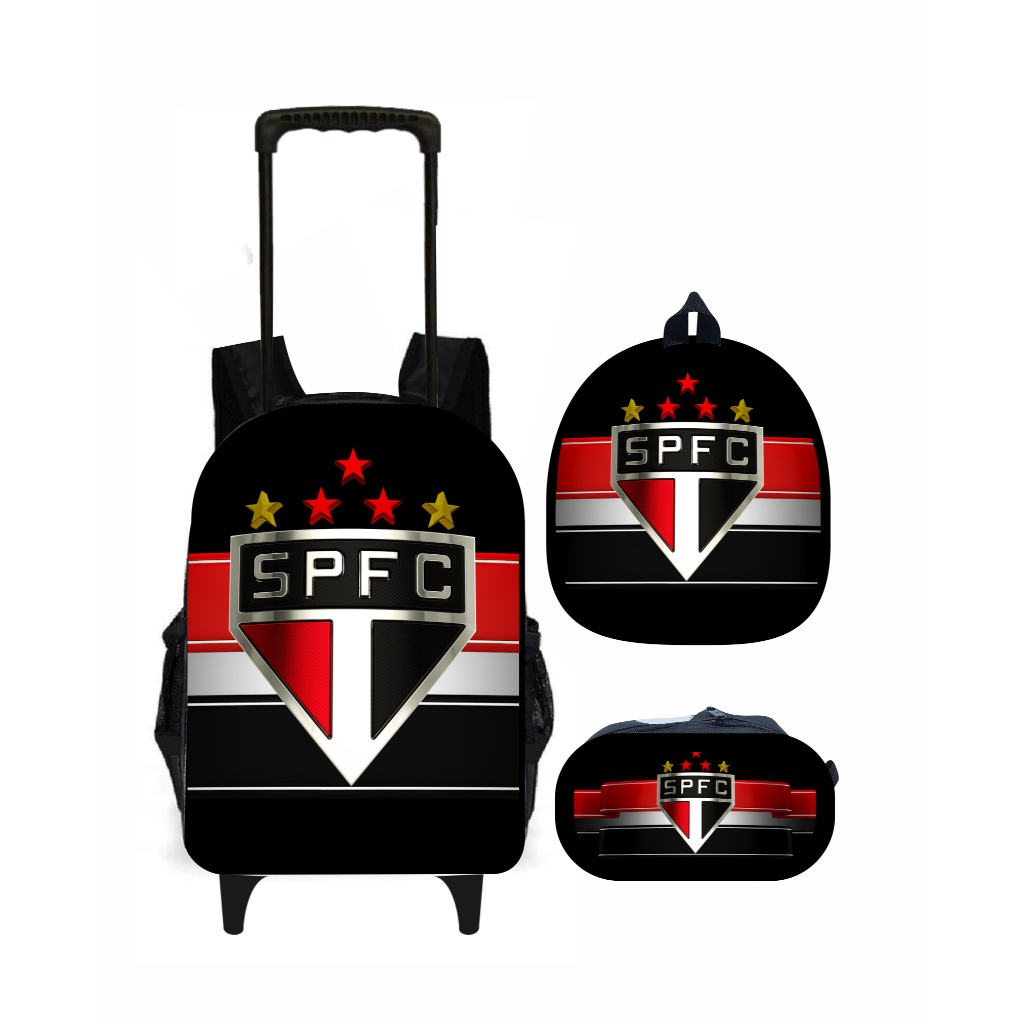 Kit mochila com rodinha São Paulo SPFC