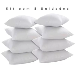 Kit Com 8 Enchimentos De Almofada 45x45 Refil Fibra Têxtil Produto Cheio Casa e Conforto Decoração Lar