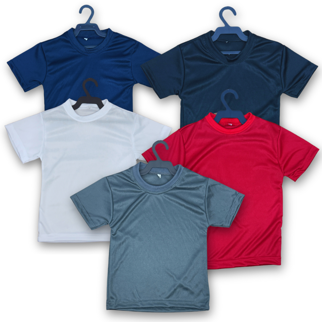 Kit com 6 Camiseta Infantil Lisa Básica Manga Curta Unissex Masculina e Feminino Lisa Básica