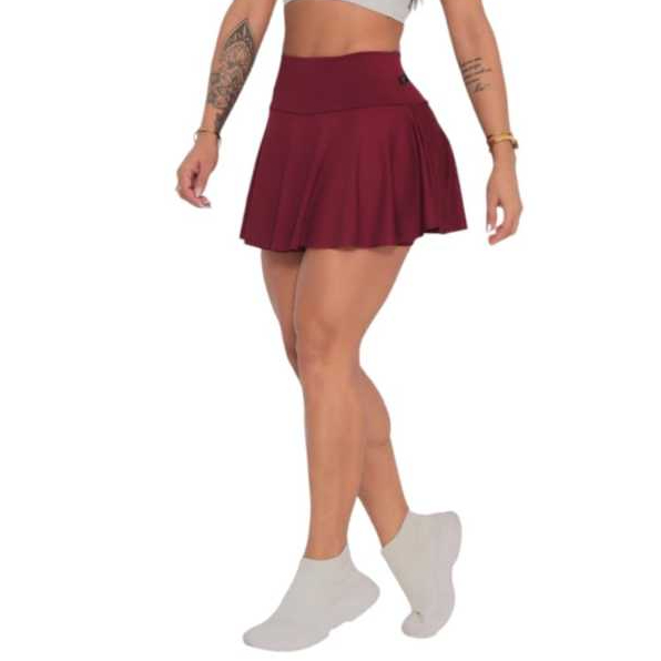 Short Saia Feminino Tapa Bumbum Fitness/Academia Suplex Em Poliester