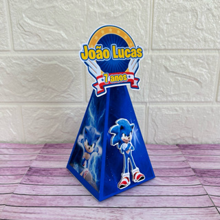 Caixas Pirâmide Lembrancinha Personalizada Sonic Filme em Oferta na Shopee